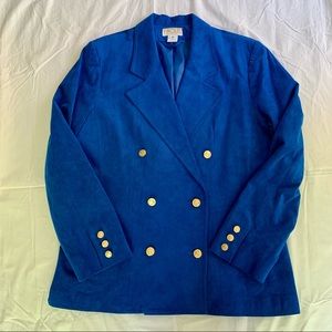 Vintage oversized Facile ultrasuede blazer with gold buttons (size 10)